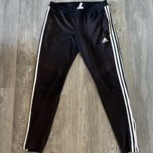 🧡3/15 adidas Aeroready Black Joggers with Zippers at the Bottom Men's M